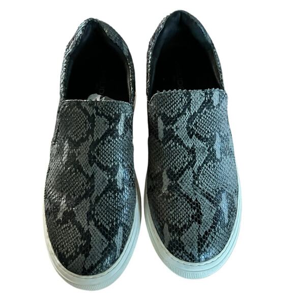 J Slides SlipOn Platform Sneaker Snake-Embossed Cleo Leather Black Size 9.5 - Picture 11 of 15